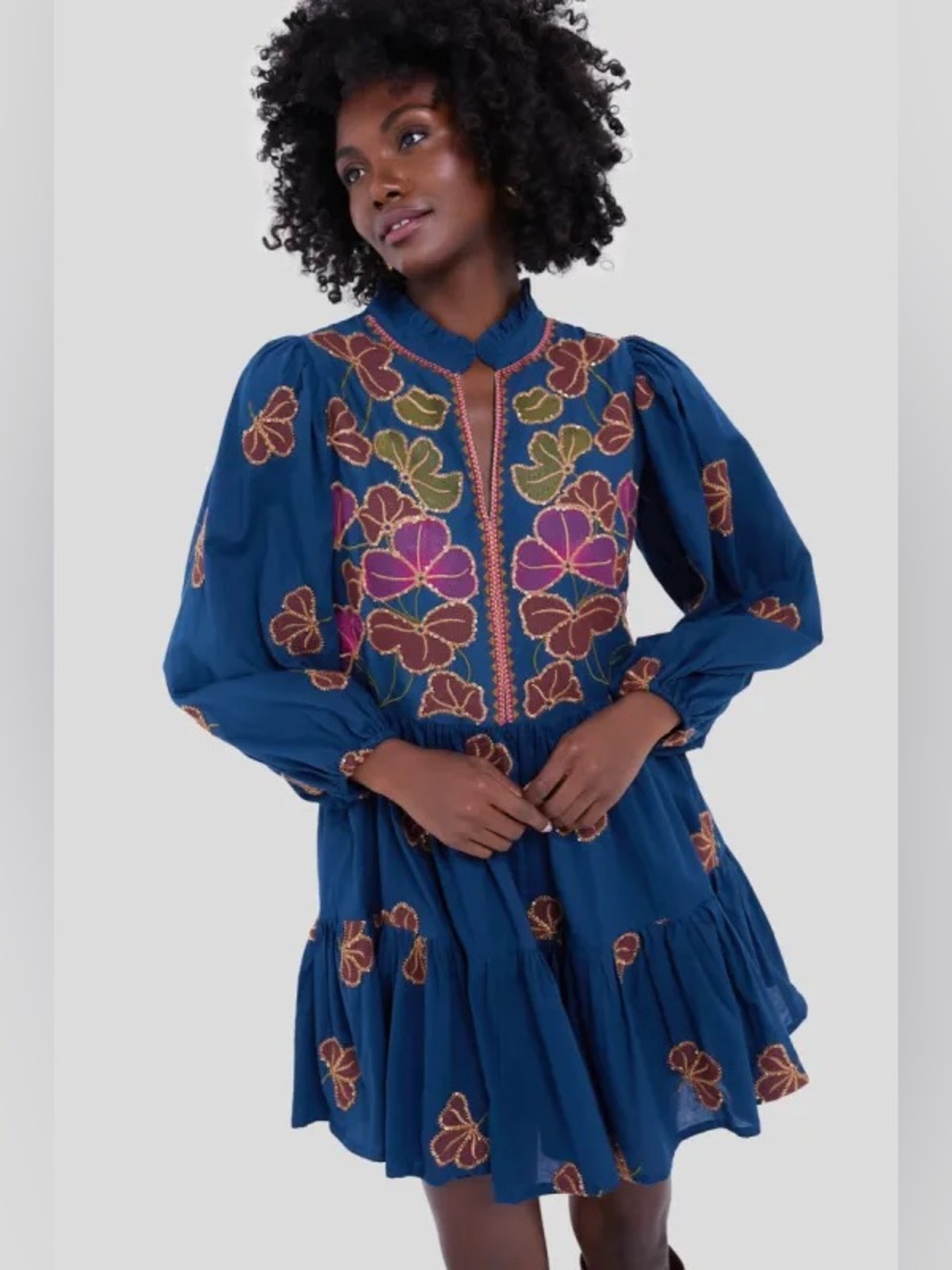 Oliphant Almay Blue Mini Dress